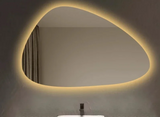 ArctiGlow Sculpt LED Vanity Mirror – Irregular Scandinavian Bathroom Mirror with Ambient Lighting & Aluminium Frame