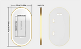 Aurelia Glow Oval LED Mirror – Gold Framed Anti-Fog Bathroom Mirror | Dimmable Luxury Vanity Lighting