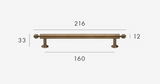 Kensington Forge Brass T-Bar Handle – Antique American Cabinet Pull | Solid Brass Luxury Furniture Hardware