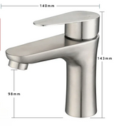 PureSteel Basin Mixer Tap – 304 Stainless Steel Bathroom Faucet | Modern Hot & Cold Sink Mixer