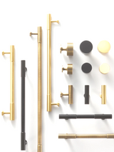 Valmont Art Deco Brass Knobs – Luxury Line-Pattern Cabinet Hardware | Solid Brass Furniture Pulls