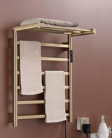 Auréline Smart Heated Towel Rail – WiFi Electric Towel Warmer | Luxury Brushed Gold Bathroom Heater