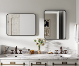NoirEdge Framed Bathroom Mirror – 610 × 813 mm Black Metal Wall Mirror | Modern HD Vanity Design