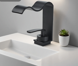 Aurelio Cascade Basin Mixer – Gold Waterfall Bathroom Faucet | Luxury Single Lever Sink Tap