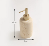 Ravellia Travertine Bathroom Accessories Set – Natural Stone Luxury Vanity Collection | Spa-Inspired Bathroom Décor