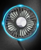 RoadBreeze Duo Twin-Head Car Fan – 3-Speed Adjustable Air Circulator | USB-C Powered | Integrated LED Lighting