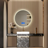 HaloTherm Illuminated Round Bathroom Mirror – Anti-Fog LED Vanity Mirror with Temperature Display & Adjustable Lighting