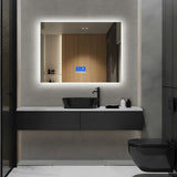VeloraTherm GlowView LED Bathroom Mirror – Anti-Fog Vanity Mirror with Dimmable 3-Tone Lighting & Temperature Display