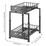 VersaSlide 2-Tier Cabinet Organiser – Adjustable Pull-Out Storage Rack | Under-Sink & Spice Drawer Solution
