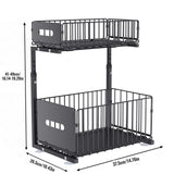 VersaSlide 2-Tier Cabinet Organiser – Adjustable Pull-Out Storage Rack | Under-Sink & Spice Drawer Solution