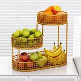 Eloria FruitElegance Metal Wire Fruit Basket – Modern Open-Design Fruit & Vegetable Storage Bowl | Stylish Kitchen Counter & Dining Table Centrepiece
