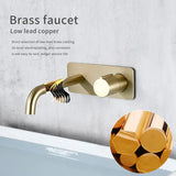 RoseVanta Wall Mount Bathroom Faucet – Brushed Rose Gold Brass Basin Mixer | Hot & Cold Water Faucet | Modern Wall-Mounted Vanity Faucet with Ceramic Cartridge