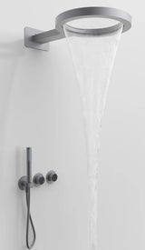 Luxe Douchekraan Set – Rond Design | 5 Kleuren | Messing | Regenval