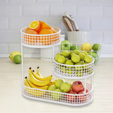 Eloria FruitElegance Metal Wire Fruit Basket – Modern Open-Design Fruit & Vegetable Storage Bowl | Stylish Kitchen Counter & Dining Table Centrepiece