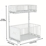 VersaSlide 2-Tier Cabinet Organiser – Adjustable Pull-Out Storage Rack | Under-Sink & Spice Drawer Solution