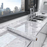 MarbraGuard Self-Adhesive Marble Film – Waterproof Peel & Stick Vinyl for Kitchen, Bathroom & Furniture Upgrades