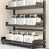 Elevio 3-Tier Spice Station – Black Stainless Steel Kitchen Organiser | Large Capacity Countertop Storage Shelf