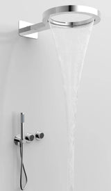 Luxe Douchekraan Set – Rond Design | 5 Kleuren | Messing | Regenval