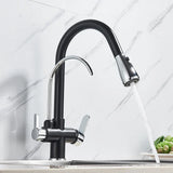 PureFlow Pro Kitchen Mixer Tap – Black Pull-Out Faucet with Filtered Water System | 360° Swivel Sink Mixer