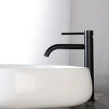 LuxeRose Tall Brushed Rose Gold Basin Mixer Tap – Single-Handle Bathroom Faucet for Vessel Sinks | Modern Hot & Cold Deck-Mounted Design