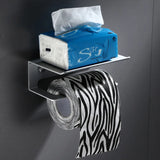 AeroShelf Bathroom Tissue Holder – Aluminium Toilet Roll Rack with Storage Shelf | Modern Wall-Mounted Organiser