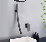 Wandgemonteerde Wastafelkraan – Donkere Afwerking | 2-Gats | Warm & Koud Water | Metaal