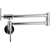 PivotPro Wall-Mount Pot Filler Faucet – Folding Brass Kitchen Faucet | Extendable Swing Arm | Brushed Chrome Cold Water Kitchen Tap