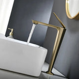 Aurelia Tower Basin Mixer – Brushed Gold Vessel Sink Faucet | Luxury Tall Bathroom Tap