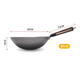 EmberCraft Carbon Iron Wok – Hand-Forged Stir-Fry Pan with Wooden Handle | Traditional Asian Cookware
