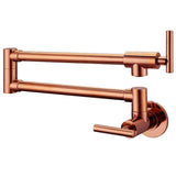 PivotPro Wall-Mount Pot Filler Faucet – Folding Brass Kitchen Faucet | Extendable Swing Arm | Brushed Chrome Cold Water Kitchen Tap