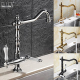Ashbourne Heritage Brass Mixer Tap – Dual Handle Kitchen Faucet | Premium Bronze Finish & 360° Swivel Spout