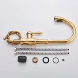 AurumFlex Luxe Kitchen Mixer – Pull-Down Gold Faucet | Solid Brass 360° Swivel Sink Tap