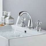 Valmere Kensington Gold Basin Mixer – 203.2 mm Widespread Bathroom Faucet | Solid Brass Dual Handle Vanity Tap