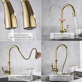 AurumFlex Luxe Kitchen Mixer – Pull-Down Gold Faucet | Solid Brass 360° Swivel Sink Tap