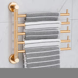 AureliFold Foldable Towel Rail – Gold Aluminium Wall-Mounted Holder | Compact Luxury Bathroom Storage