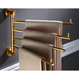 AureliFold Foldable Towel Rail – Gold Aluminium Wall-Mounted Holder | Compact Luxury Bathroom Storage