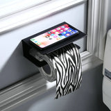 AeroShelf Bathroom Tissue Holder – Aluminium Toilet Roll Rack with Storage Shelf | Modern Wall-Mounted Organiser