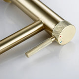 GoldKnurl One Luxe 360 – Brushed Gold Swivel Bathroom Faucet