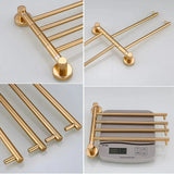 AureliFold Foldable Towel Rail – Gold Aluminium Wall-Mounted Holder | Compact Luxury Bathroom Storage