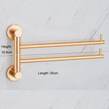 AureliFold Foldable Towel Rail – Gold Aluminium Wall-Mounted Holder | Compact Luxury Bathroom Storage
