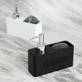 CleanLuxe Kitchen Soap Station – 2-in-1 Soap Dispenser & Sponge Organiser | Modern Sink Countertop Storage