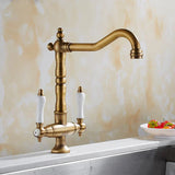 Ashbourne Heritage Brass Mixer Tap – Dual Handle Kitchen Faucet | Premium Bronze Finish & 360° Swivel Spout