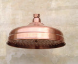 CopperVale Heritage Rain Shower Head – Solid Brass Antique Copper Rainfall Shower with Wall Arm
