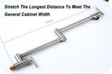 PivotPro Wall-Mount Pot Filler Faucet – Folding Brass Kitchen Faucet | Extendable Swing Arm | Brushed Chrome Cold Water Kitchen Tap