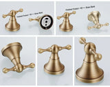 CopperVale Vintage Bathroom Hardware Set – Antique Brass Wall-Mounted 3-Piece Bathroom Accessory Collection