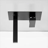 Obsidian Edge Wall Mixer Tap – Matte Black Brass Basin Faucet | Luxury Square Bathroom Mixer