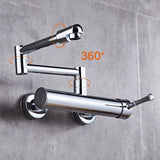 ObsidianFlow Wall Kitchen Tap – Matte Black Brass Mixer Faucet | 360° Rotating Modern Sink Tap