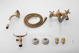 HeritageRain Retro Shower System – Antique Brass Wall-Mounted Mixer Set | Classic Handheld Shower & Extended Spout
