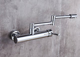 ObsidianFlow Wall Kitchen Tap – Matte Black Brass Mixer Faucet | 360° Rotating Modern Sink Tap