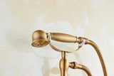 HeritageRain Retro Shower System – Antique Brass Wall-Mounted Mixer Set | Classic Handheld Shower & Extended Spout